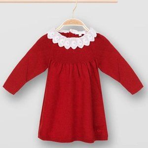 Chloé Red Knitted Cotton Dress - 18 Months